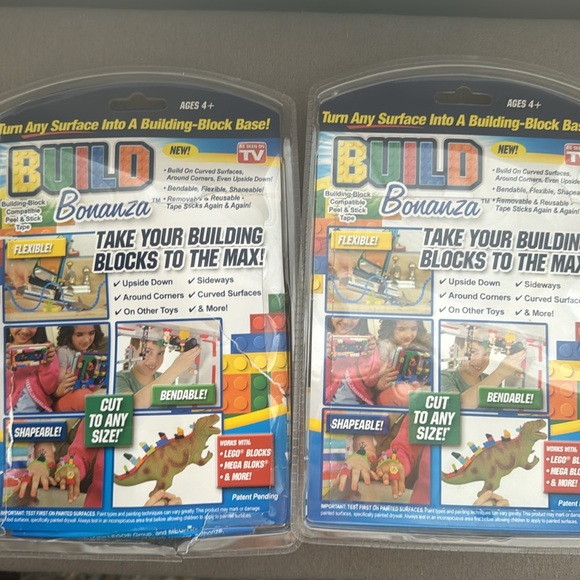 Set of 2 - Bonanza Building Block Lego Tape 4 Pack of 3 Ft Rolls - Picture 2 of 5